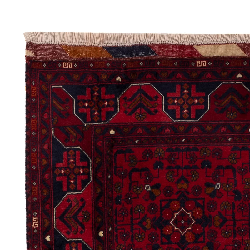 Afghan Teppich 100x139cm - Orientteppich - rot