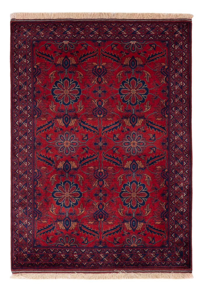 Afghan Teppich 100x142cm - Orientteppich - rot