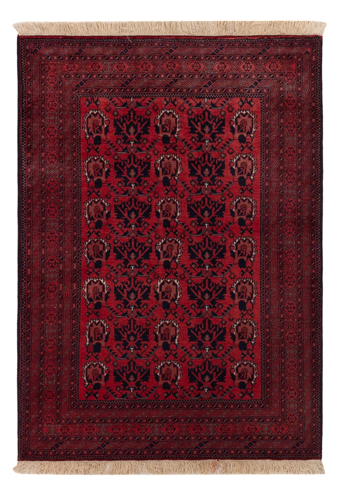 Afghan Teppich 100x148cm - Orientteppich - rot