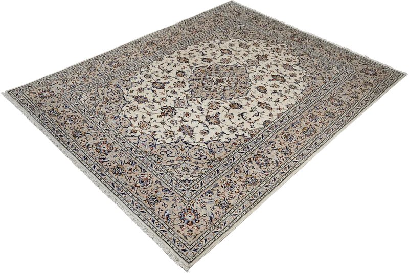 Kashan · Handgeknüpft – Beige, 305x199 cm