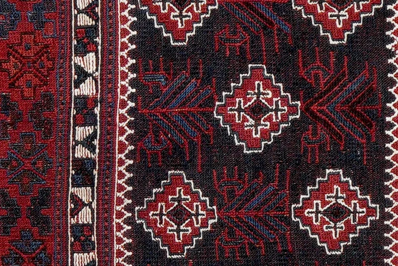 Sumak Sirdjan · Handgewebt – Blau, 45x106 cm