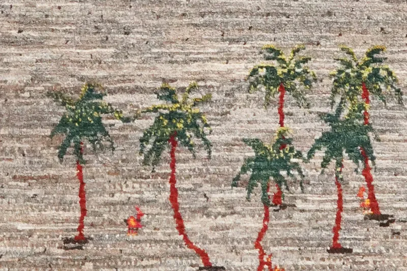 Rizbaf · Handgeknüpft – Grau, 126x84 cm