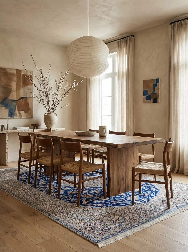 Nain 9La · Handgeknüpft – Blau, 376x251 cm