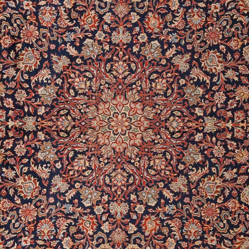 Kirman · Handgeknüpft – Blau, 400x300 cm