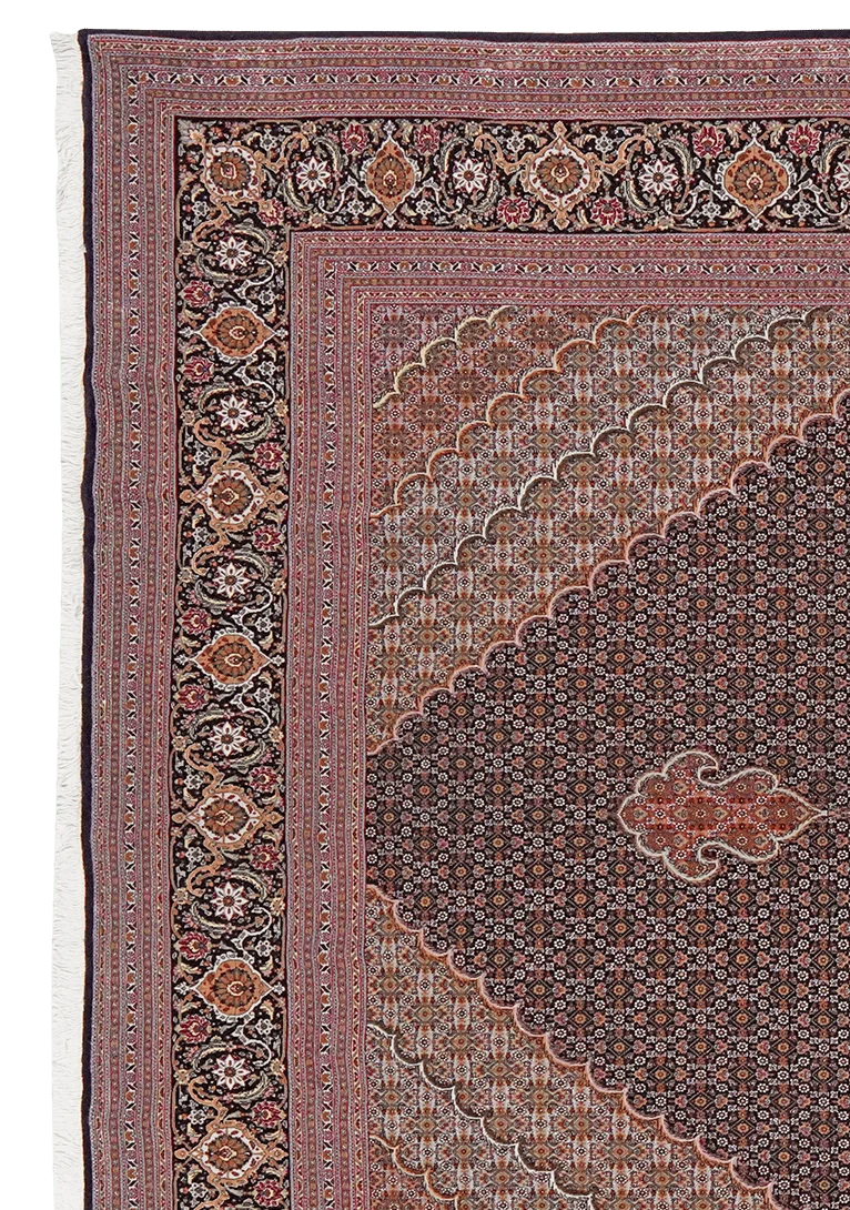 Tabriz 50 Raj · Handgeknüpft – Schwarz, 349x242 cm