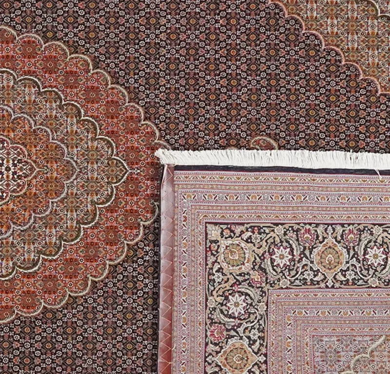 Tabriz 50 Raj · Handgeknüpft – Schwarz, 349x242 cm