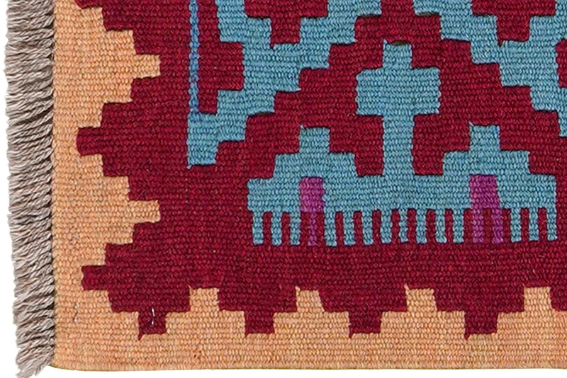 Kelim Gashgai · Handgewebt – Rot, 63x45 cm