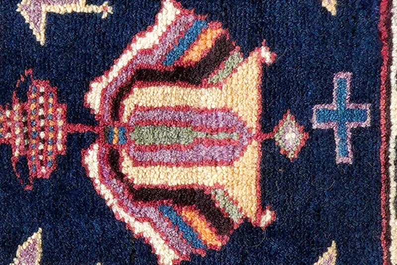 Afshar · Handgeknüpft – Blau, 34x44 cm
