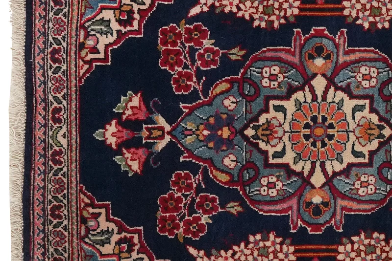 Kashan · Handgeknüpft – Blau, 80x62 cm