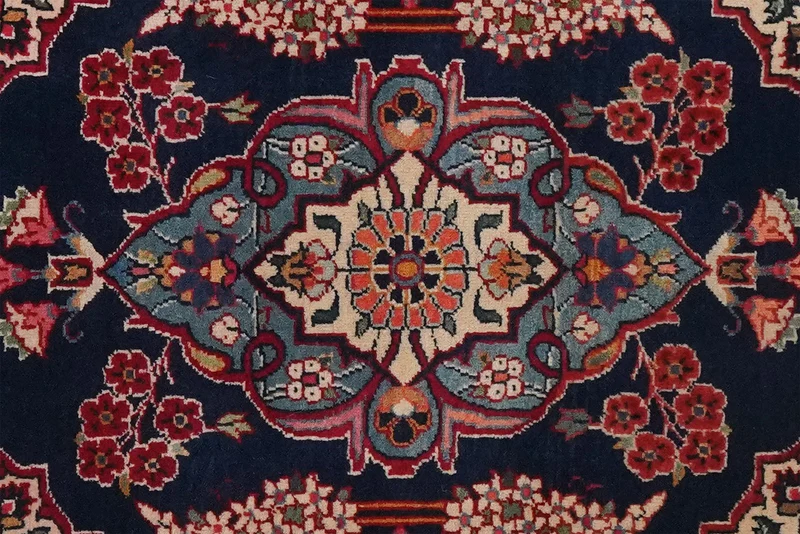 Kashan · Handgeknüpft – Blau, 80x62 cm