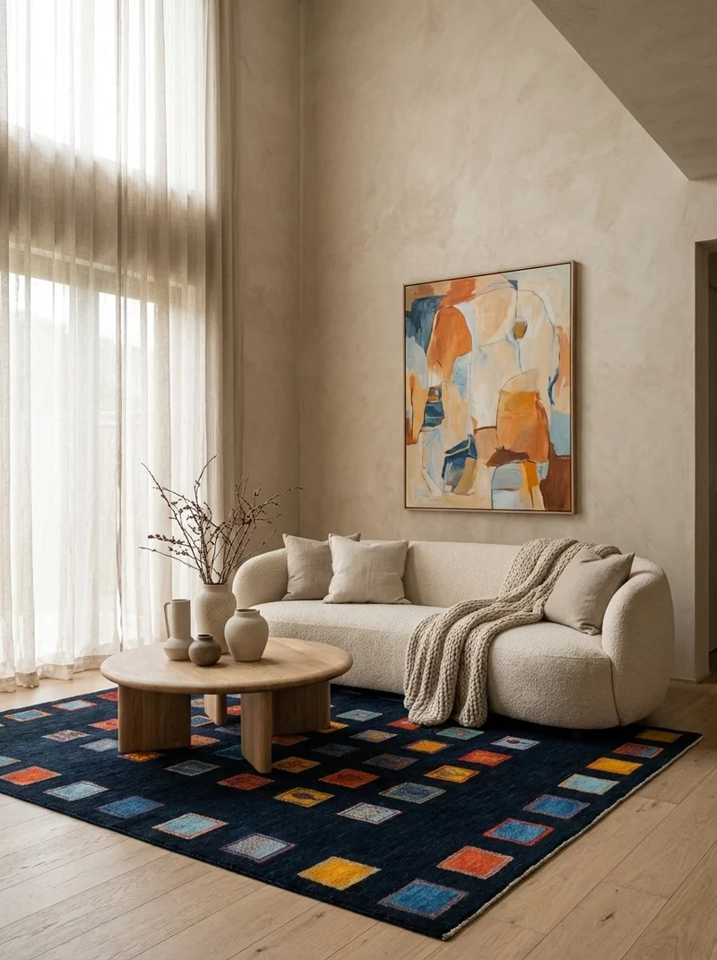 Rizbaf · Handgeknüpft – Blau, 235x180 cm
