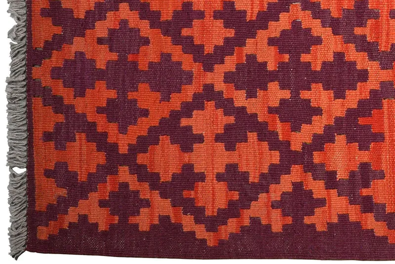 Kelim Gashgai · Handgewebt – Orange, 196x123 cm