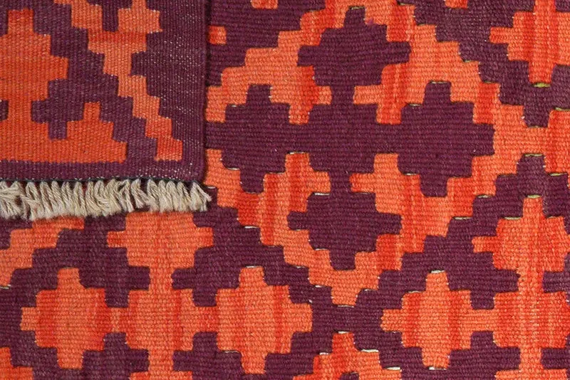 Kelim Gashgai · Handgewebt – Orange, 196x123 cm