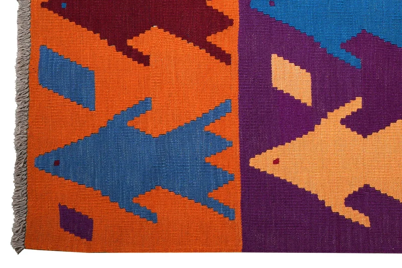 Kelim Gashgai · Handgewebt – Bunt, 219x172 cm