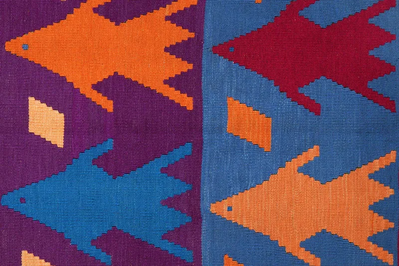 Kelim Gashgai · Handgewebt – Bunt, 219x172 cm