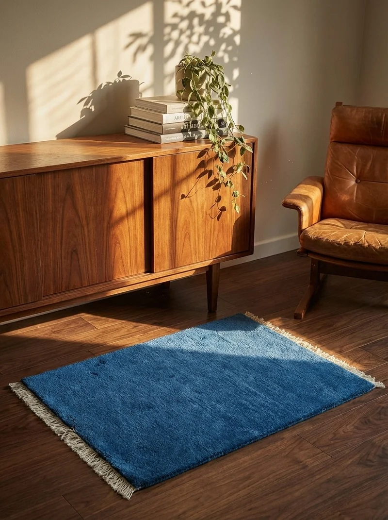 Gabbeh · Handgeknüpft – Blau, 90x65 cm