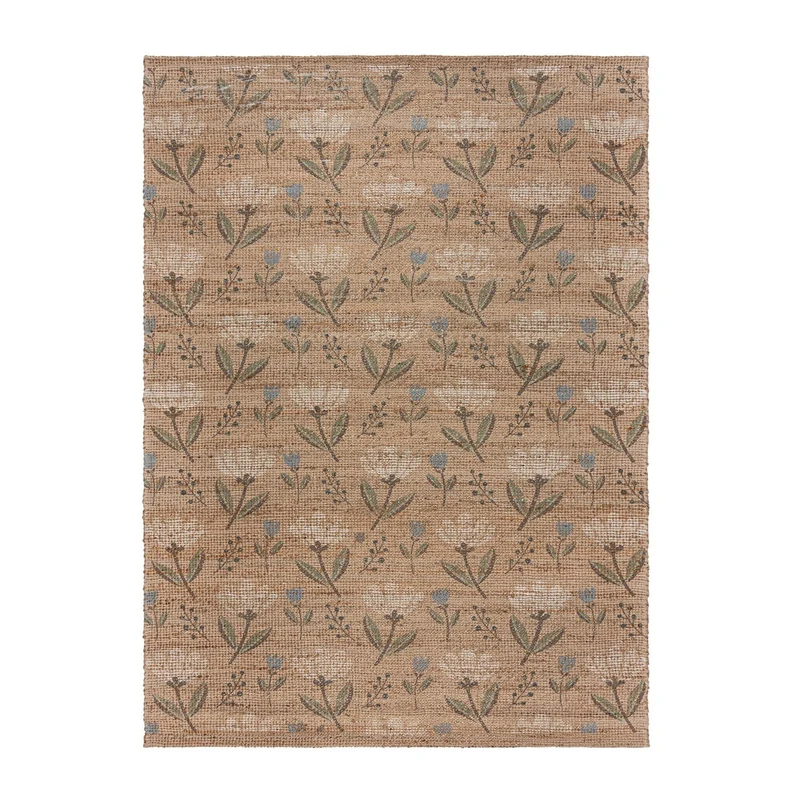 Jute Teppich - Amilio Floral Braun