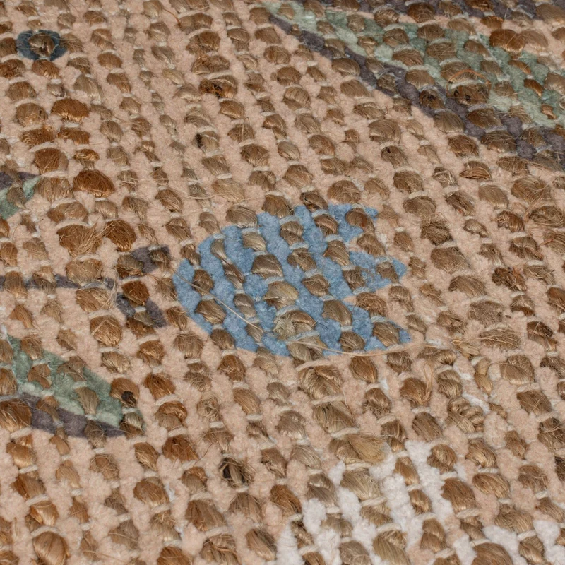 Jute Teppich - Amilio Floral Braun