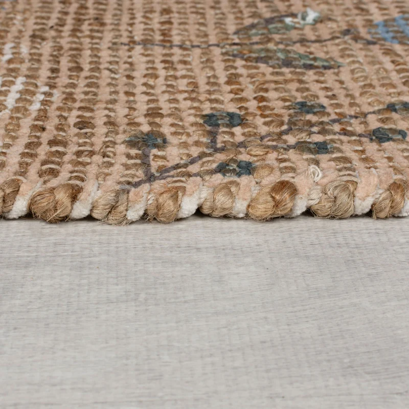 Jute Teppich - Amilio Floral Braun