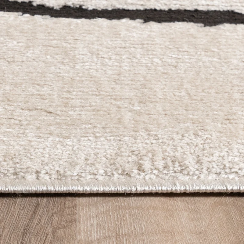 Japandi Teppich - Yori Lines Creme Schwarz