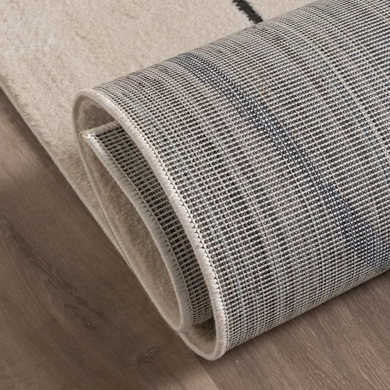Japandi Teppich - Yori Lines Creme Schwarz
