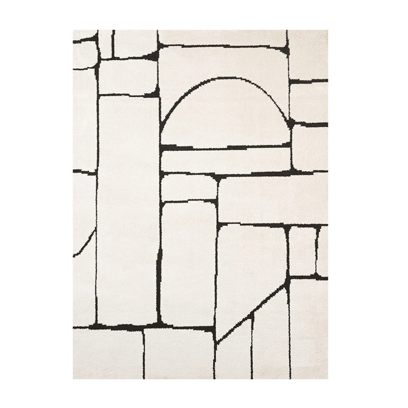 Japandi Teppich - Yori Blocks Creme Schwarz
