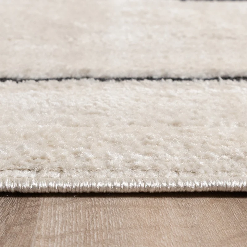 Japandi Teppich - Yori Blocks Creme Schwarz