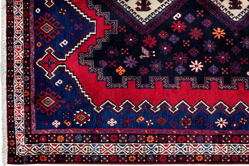 Afshar · Handgeknüpft – Blau, 230x161 cm