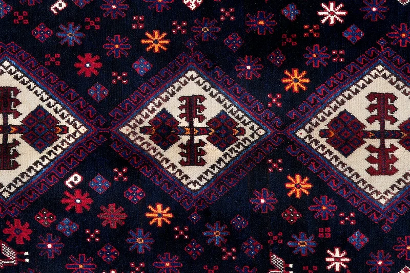 Afshar · Handgeknüpft – Blau, 230x161 cm