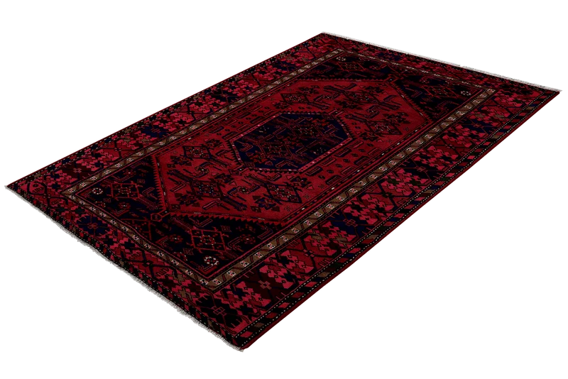 Khamseh · Handgeknüpft – Rot, 205x126 cm