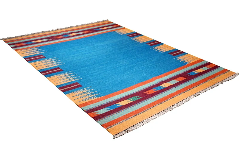 Kelim Gashgai · Handgewebt – Blau, 230x173 cm