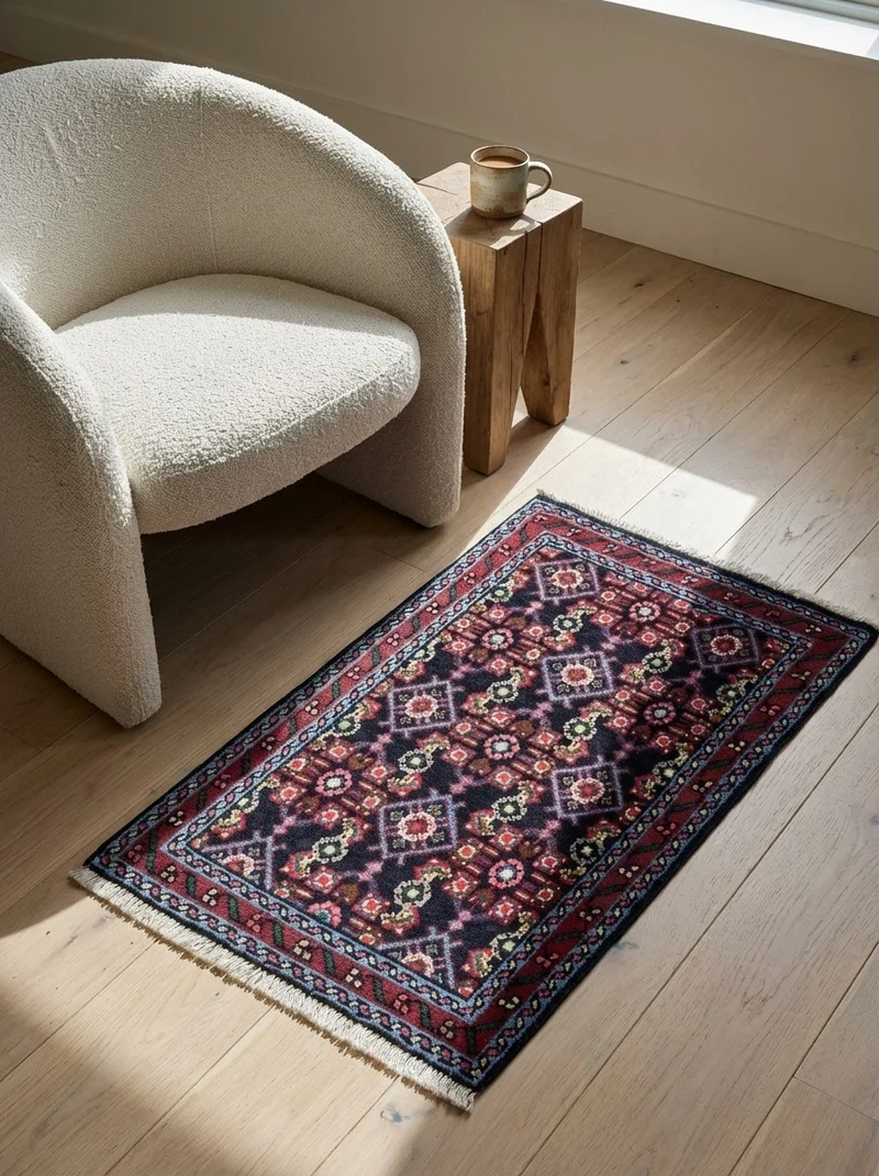 Hamadan · Handgeknüpft – Blau, 89x58 cm
