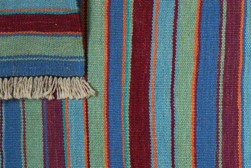 Kelim Gashgai · Handgewebt – Blau, 195x56 cm