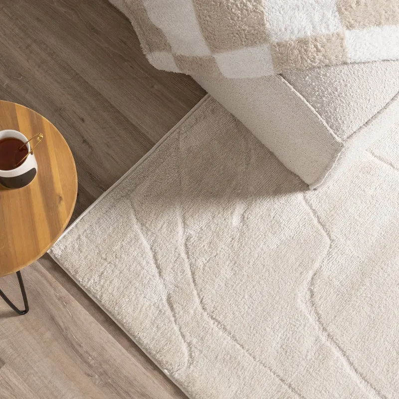 Japandi Teppich - Yori Abstrakt Lines Creme