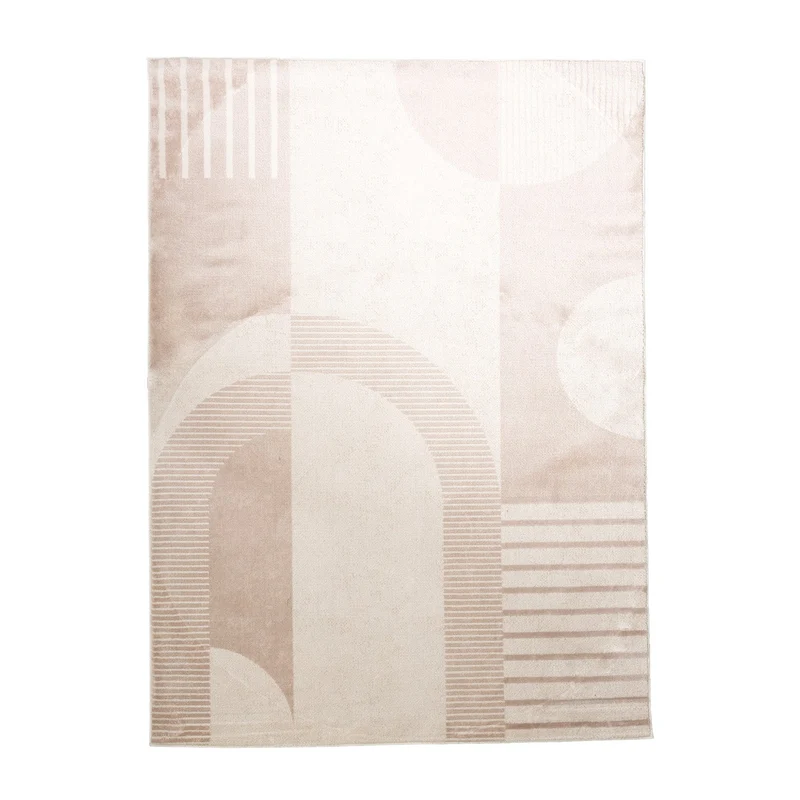 Skandinavischer Teppich - Aurora Shapes Beige