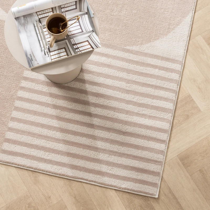 Skandinavischer Teppich - Aurora Circles Beige