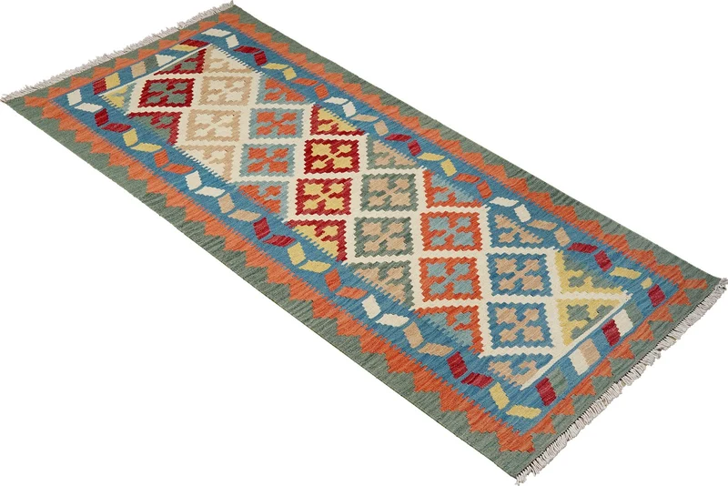 Kelim Gashgai · Handgewebt – Beige, 200x82 cm