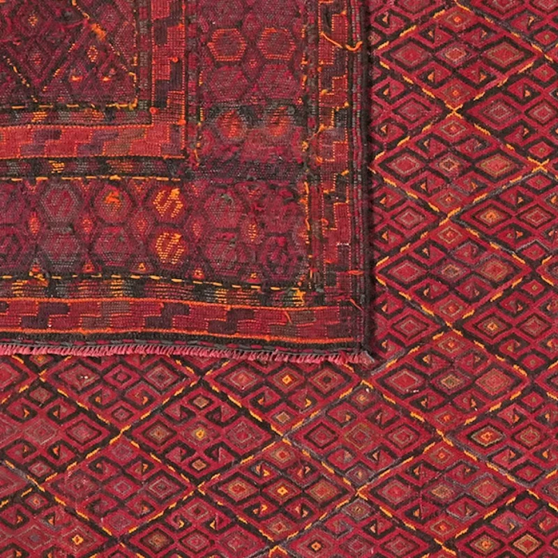Kelim Kordi · Handgewebt – Rot, 400x204 cm