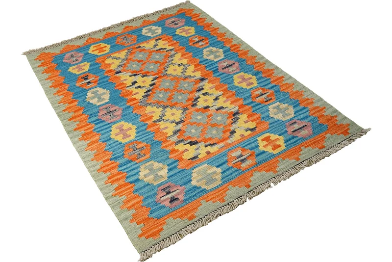 Kelim Gashgai · Handgewebt – Orange, 131x84 cm
