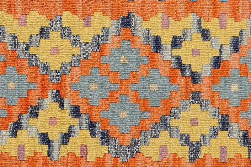 Kelim Gashgai · Handgewebt – Orange, 131x84 cm