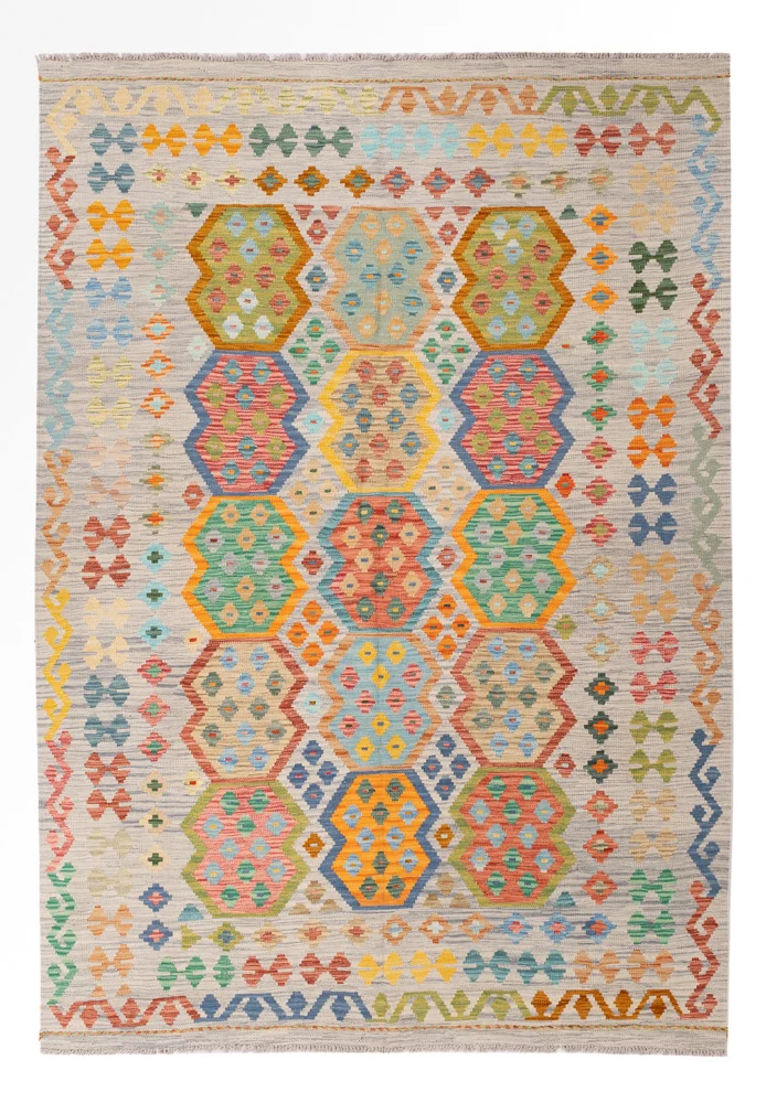 Kelim Maimene Teppich 181x255cm - bunt