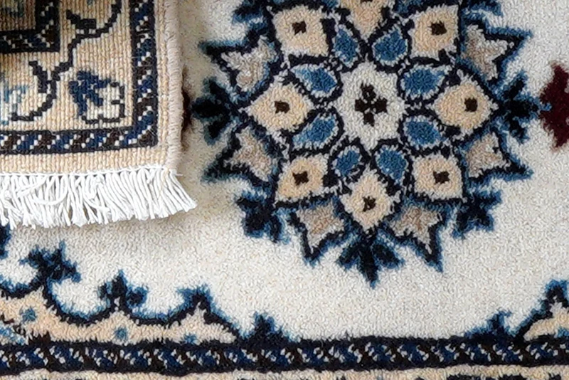 Nain 12La · Handgeknüpft – Beige, 64x39 cm