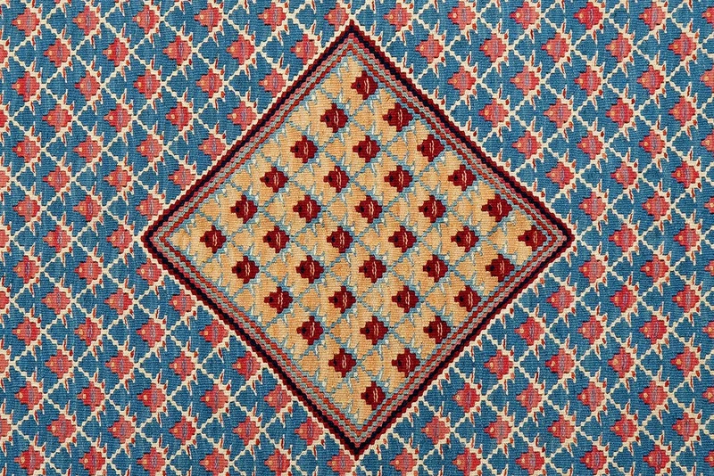Kelim Senneh · Handgewebt – Blau, 151x108 cm