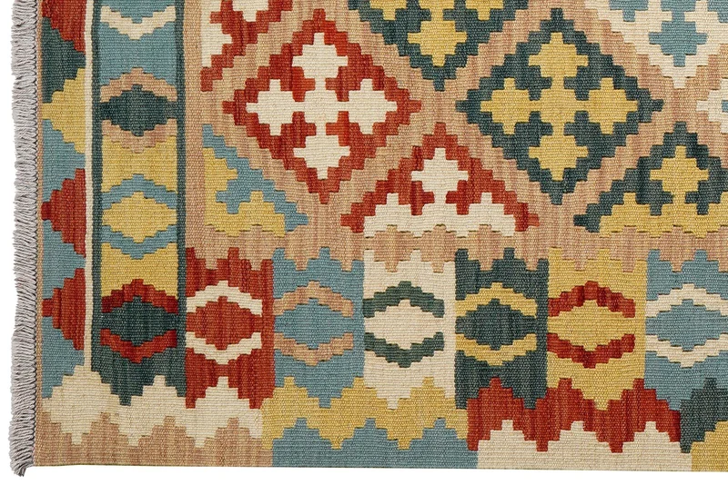 Kelim Gashgai · Handgewebt – Beige, 198x86 cm