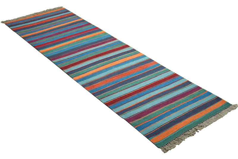 Kelim Gashgai · Handgewebt – Bunt, 194x57 cm