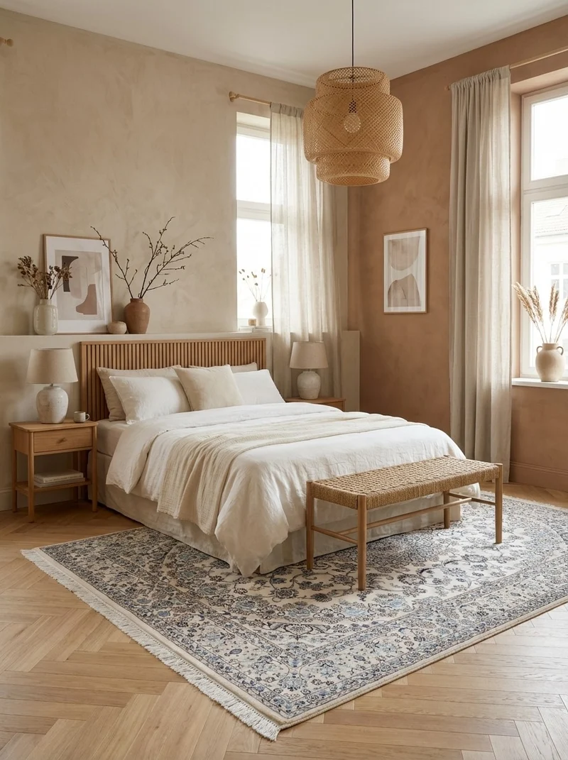 Nain 9La · Handgeknüpft – Beige, 306x209 cm