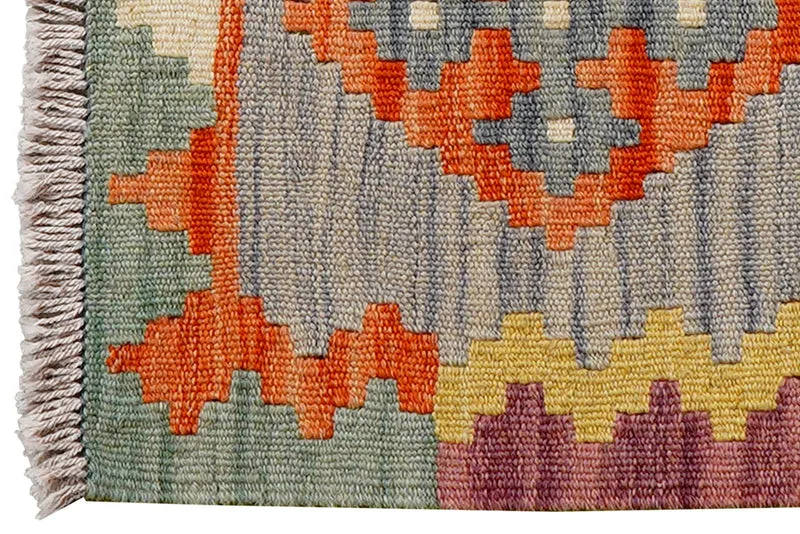 Kelim Gashgai · Handgewebt – Grau, 68x43 cm