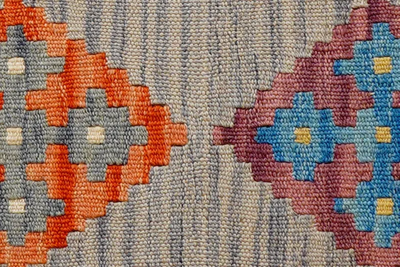 Kelim Gashgai · Handgewebt – Grau, 68x43 cm