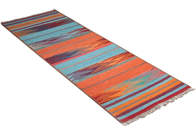 Kelim Gashgai · Handgewebt – Bunt, 207x63 cm