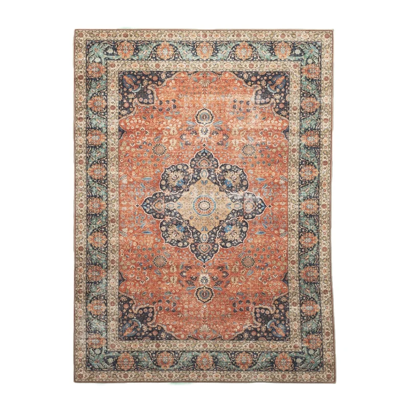 In- & Outdoor Teppich Vintage - Kairo Medaillon Terra Dunkelblau